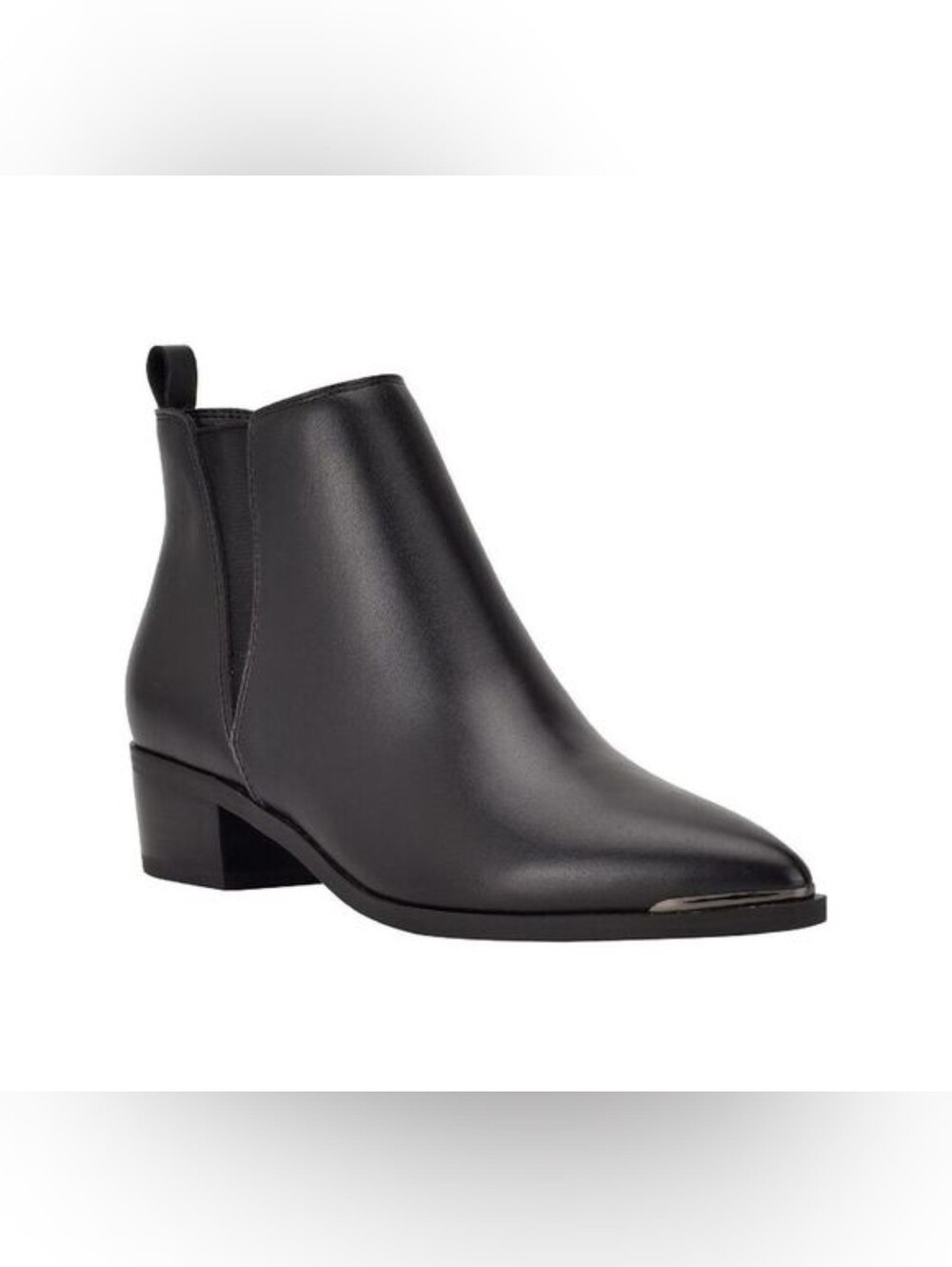 NWT! MARC FISHER Womens Black Pull Tab Toe Mady Block Heel Booties Size 8M